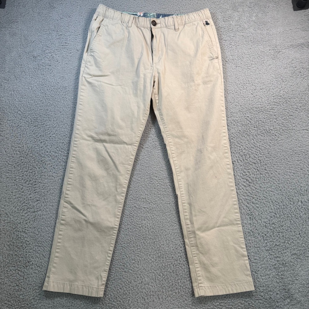 Chubbies Mens Khaki Cotton Stretch Chino Pants Size Large Tan Casual Everyday
